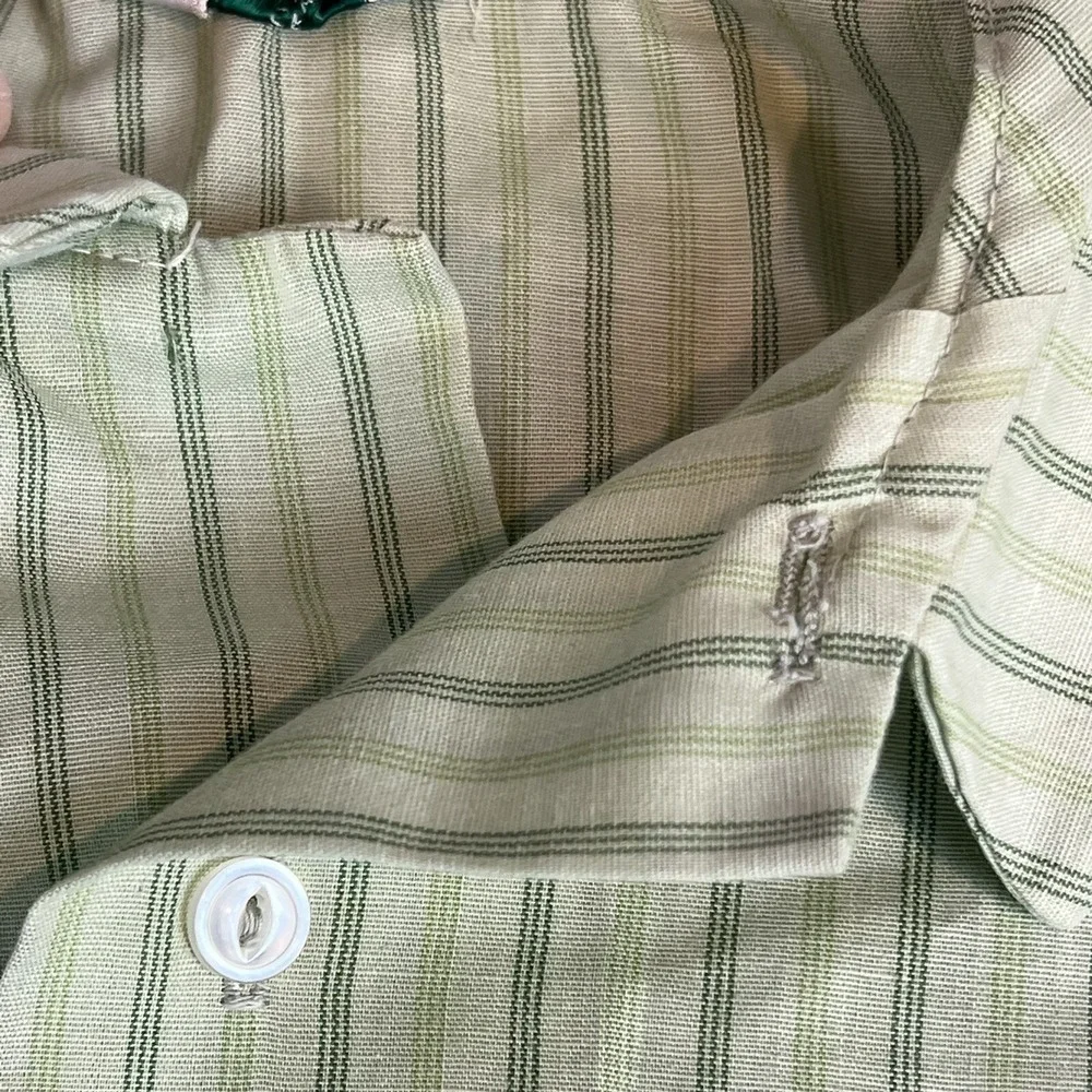 Vtg Baby Toddler Boys 2 Pc Outfit Master Mort of Miami Green Overalls Shirt